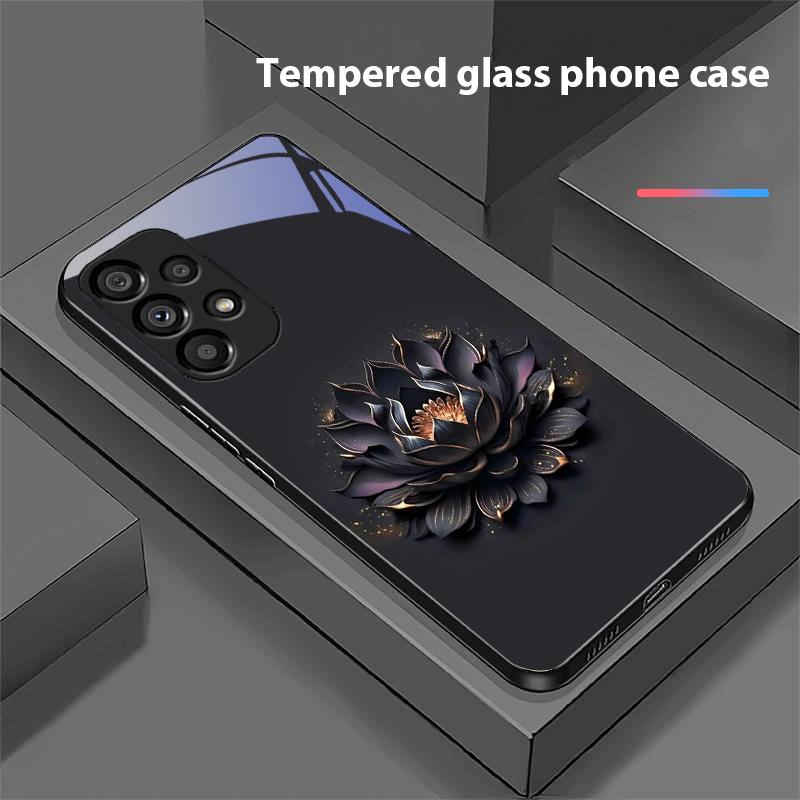 Luminous Black Lotus For Samsung Galaxy S10 S20 Plus S21 FE S22 S23 S24 FE S25 Ultra Black Tempered Glass Phone Case Hard Shell