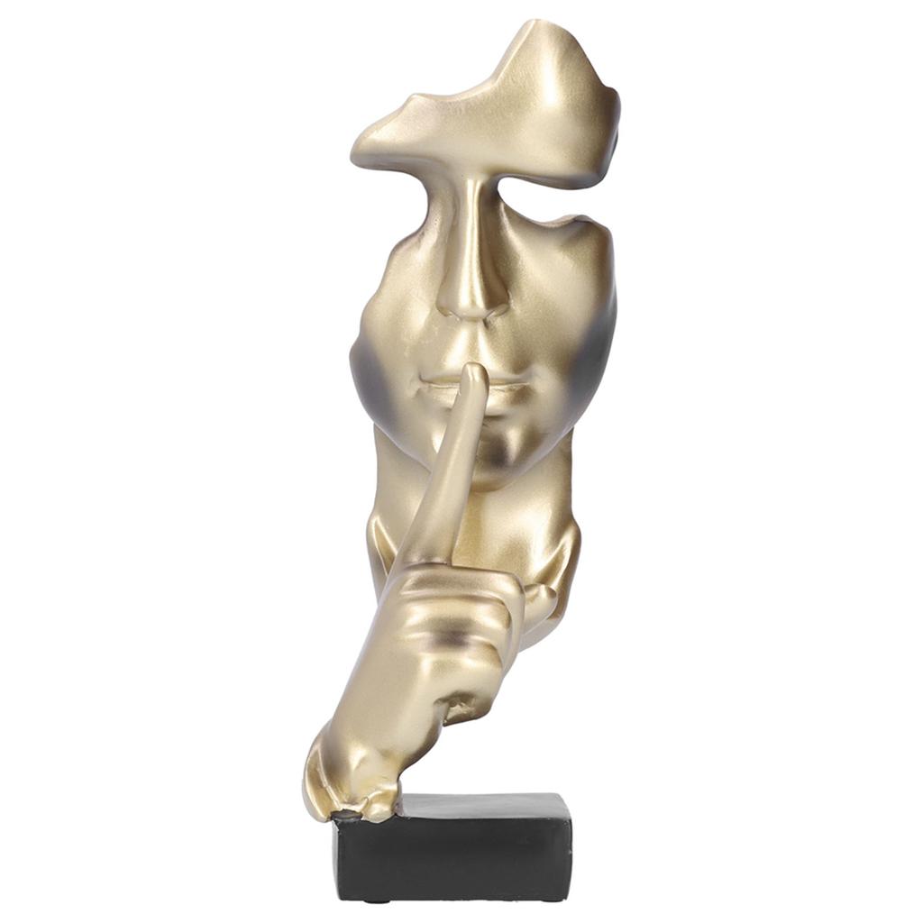 Face Sculpture Resin Figure Abstract Artware Statue Ornament for Home Office DecorationBlack BS913