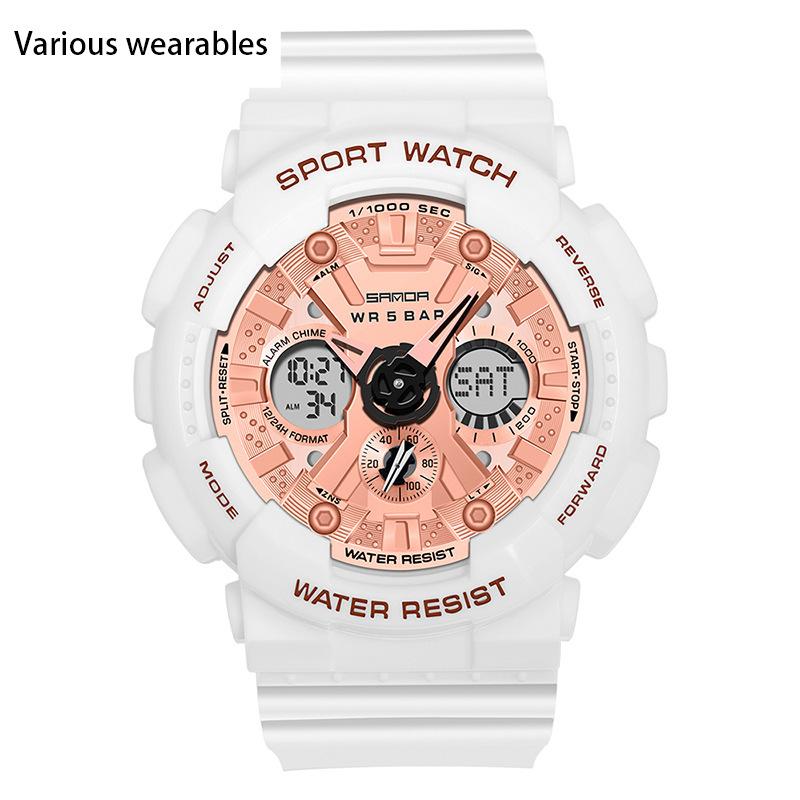 Pánské stylové Harajuku trendy digitální sportovní voděodolné pro muže a ženy, korejská verze Jednoduché elektronické hodinky