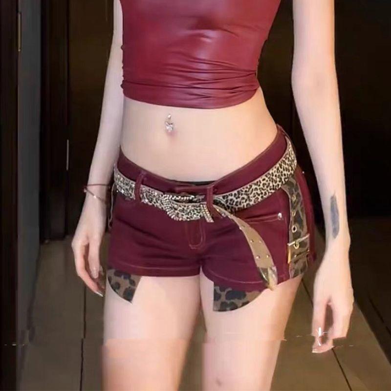 American Y2K Spicy Girl Low-Rise Denim Shorts: Women s Hip-Hugging, Stretchy, Sexy Wide-Leg Hot Pants M