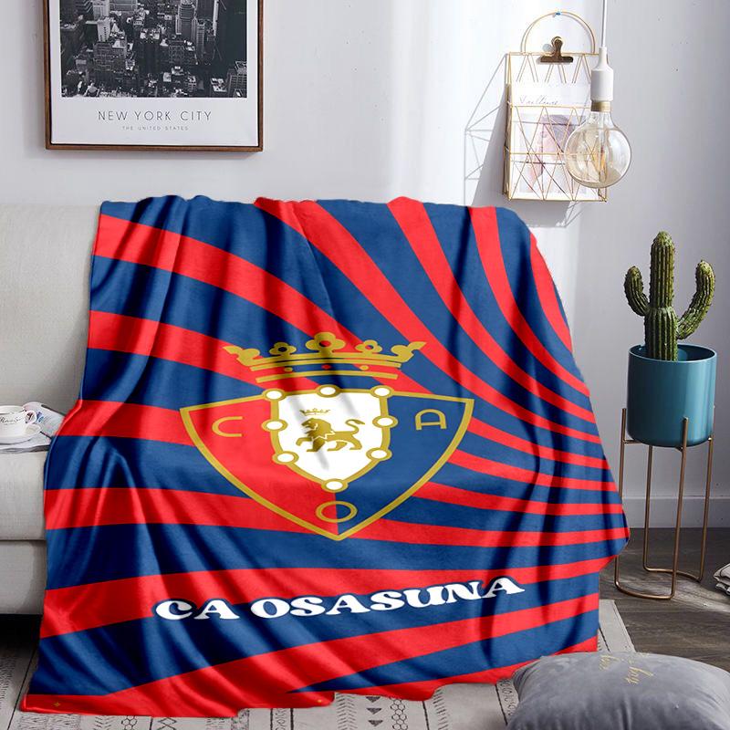 Couverture Atletico Bouclier Rouge Bleu Légère Couverture de Lit Idéale Parfaite pour le Voyage, le Camping, les Salons, les Bureaux, les Canapés, Cadeau de Noël pour Fan