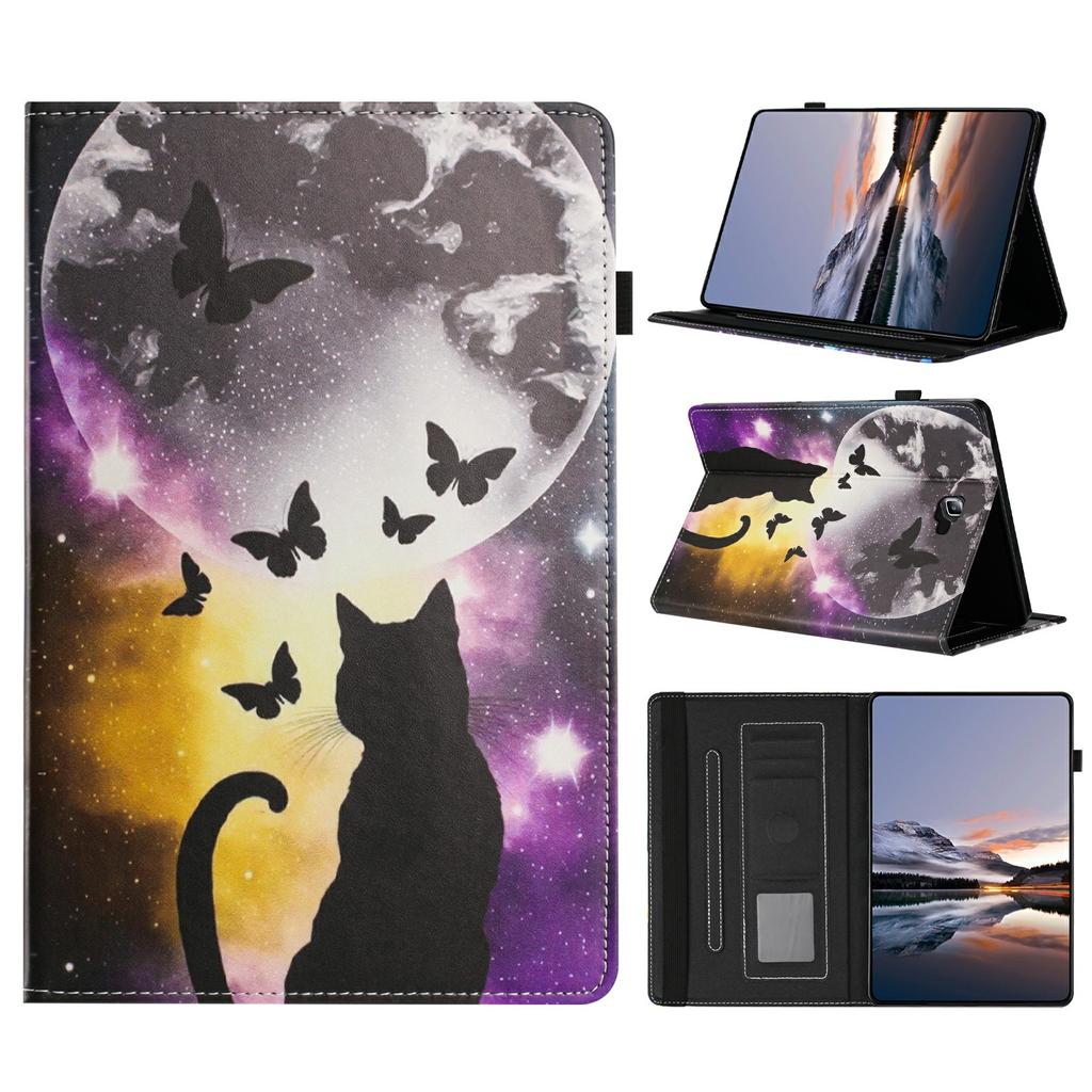 Kožené pouzdro s malbou v litchi vzoru pro Samsung Galaxy Tab A 10.1 (2016) Pouzdro na tablet T580 T585 se slotem na kartu s funkcí automatického probuzení/uspání