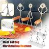 Metal Art Sculpture Set Three People Standing on Grill Mesh Handmade Decorative Barbecue Hot Dog Cooking Tool Figurines