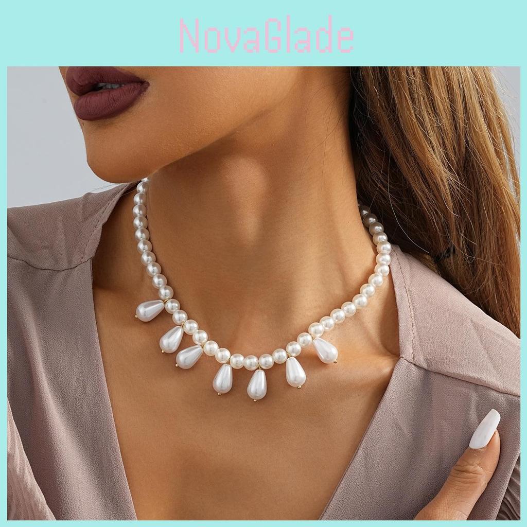 Eleganter Modeschmuck Kreativer Imitationsperlen-Anhänger Halskette Für Damen