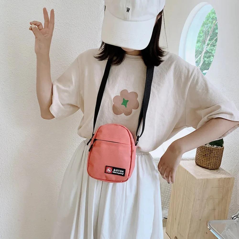 Mobile Canvas Bag Fashion Crossbody Women's Bag Females Student Versatile Small Crossody Bag Outdoor Sports Mini Small Bag