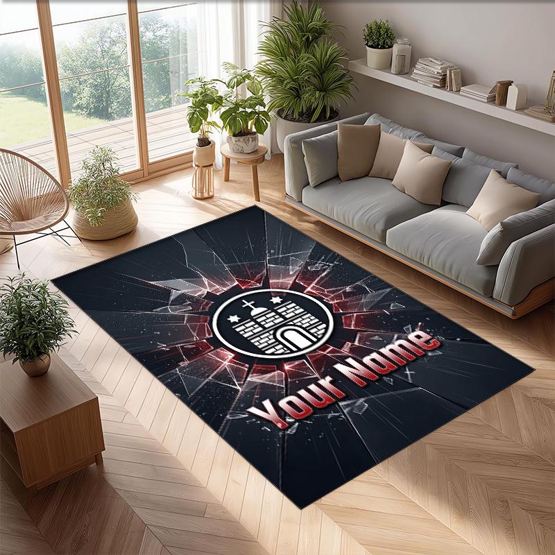 FC St. Pauli Printed Crystal Velvet Rug Non‑Slip Crystal Velvet Carpet For Sofa Bedroom Indoor Home Decoration