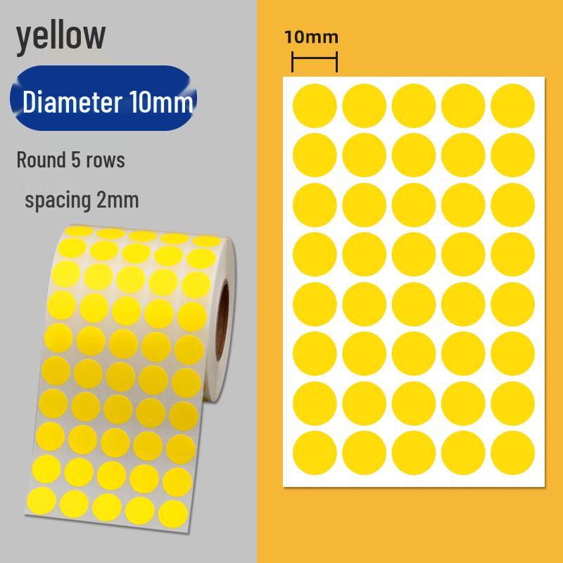 Colorful Self-Adhesive Round Dot Stickers - Writable Small Paper Labels