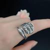 Retro Chinese Peony Flower Ring: Adjustable Prosperity & Luck for Women