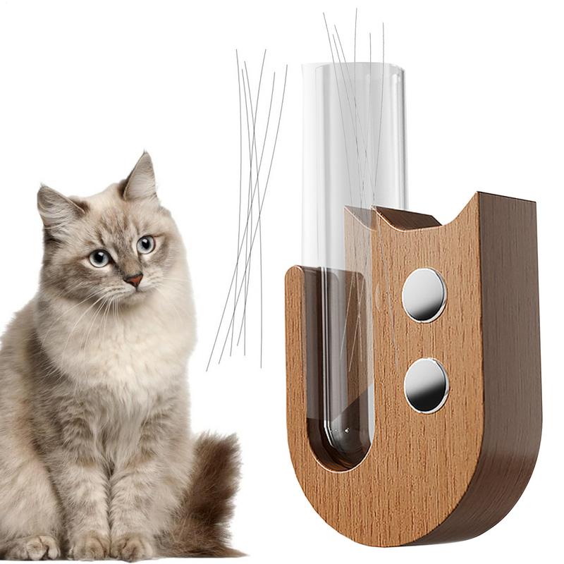 Cat Beard Storage Box Hydroponic Plants Test Tube Vase Commemorative Pet Hair Beard Collection Bottle Magnet Refrigerator Decor