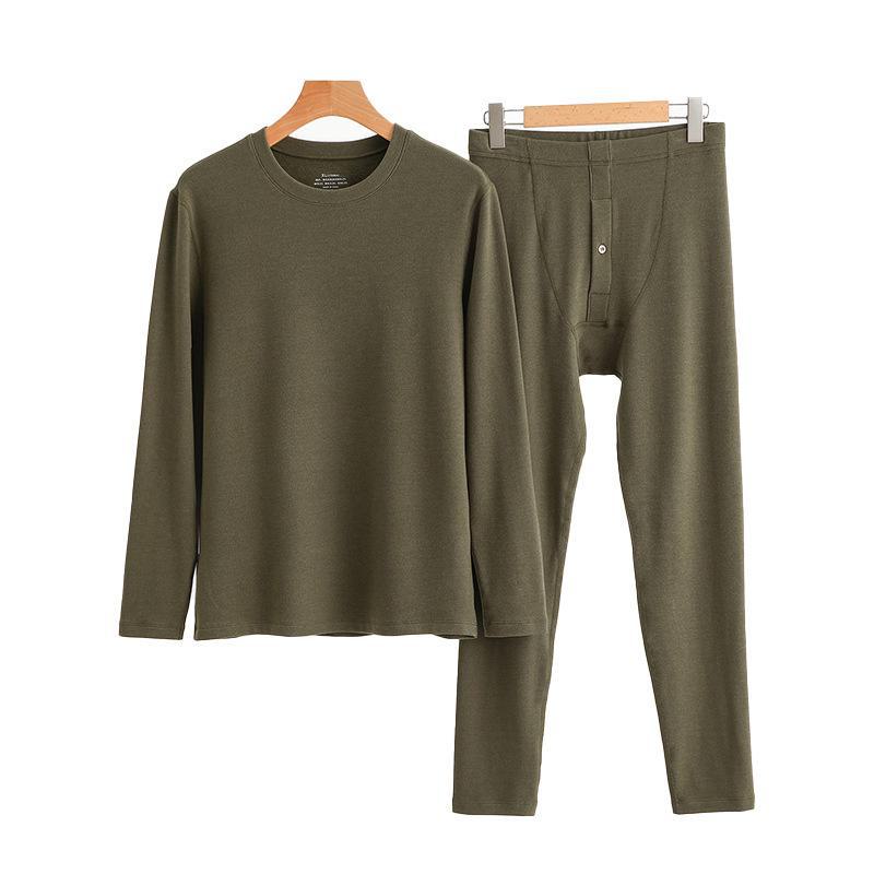 Delong Herren Thermo-Unterwäsche Set - Plus Samt Warmer Anzug für Mittelalte und Ältere