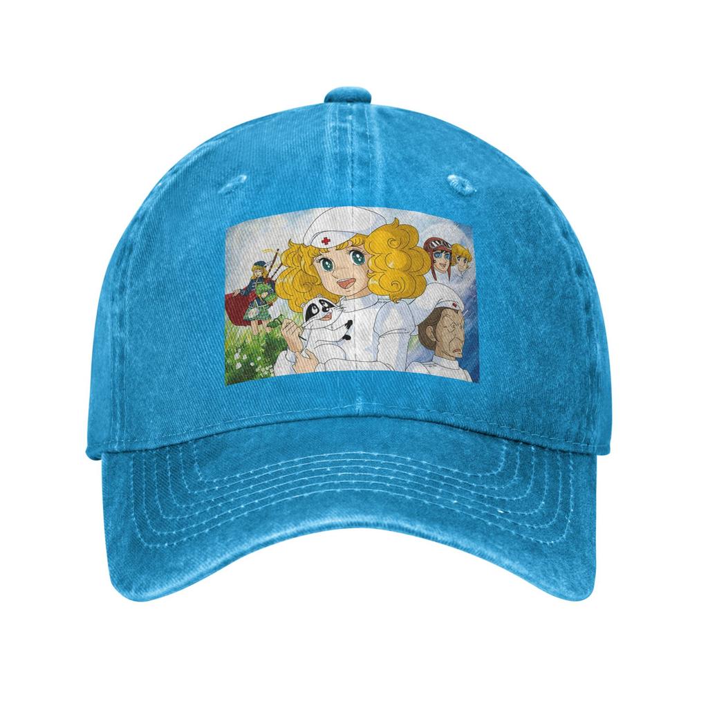 Candy Candy Anime Washed Denim Cap Casual Baseball Caps Adjustable Hat Summer Unisex Baseball Hats