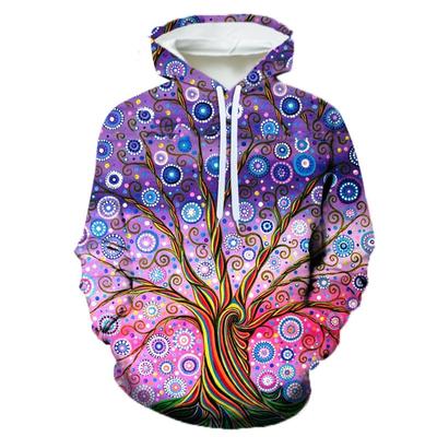 Spring Autumn Fashion Creative Psychedelic Tree 3D Printing Fun Hoodie Art Casual Street Men's and Women's Sweatshirt Pullovers