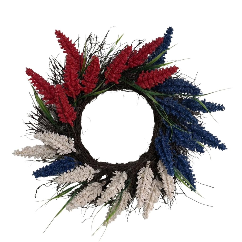 Independence Day Wreath Red Blue Hydrangea Door Decor