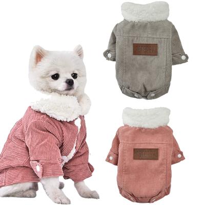 Haustier-Hundekleidung, Hundejacke, Fleece-Futter, extra warmer Mantel, Katzenjacke, Hunde-Jeansjacke, Hundemantel, Puff, Winter, verdickende Cord-Kleidung, Teddy