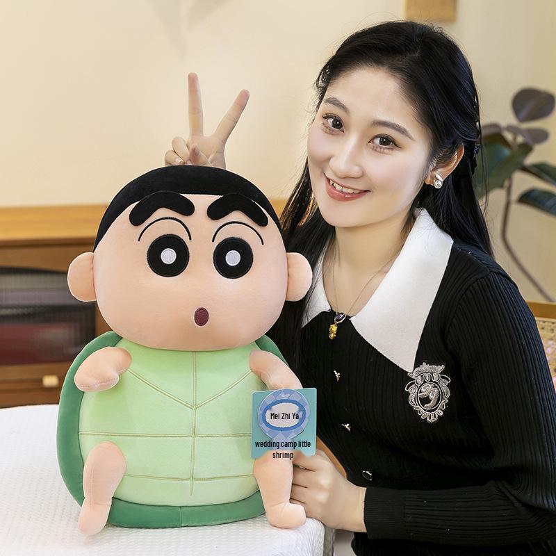 Official Crayon Shin-chan Plush Toy - Turtle Shell Shin-chan Doll, Cute Japanese Cartoon Series.