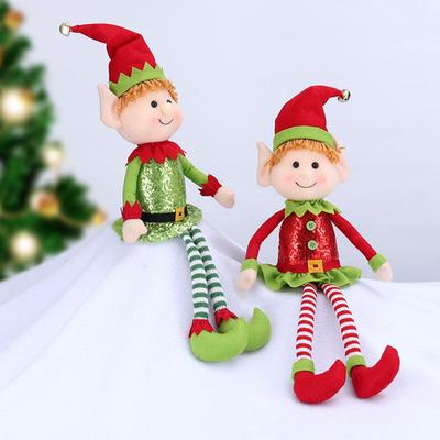 65cm Christmas Elves Doll Plush Figure with Long Legs Holiday Decoration for Home Living Room Fireplace Table Decor Xmas Gifts