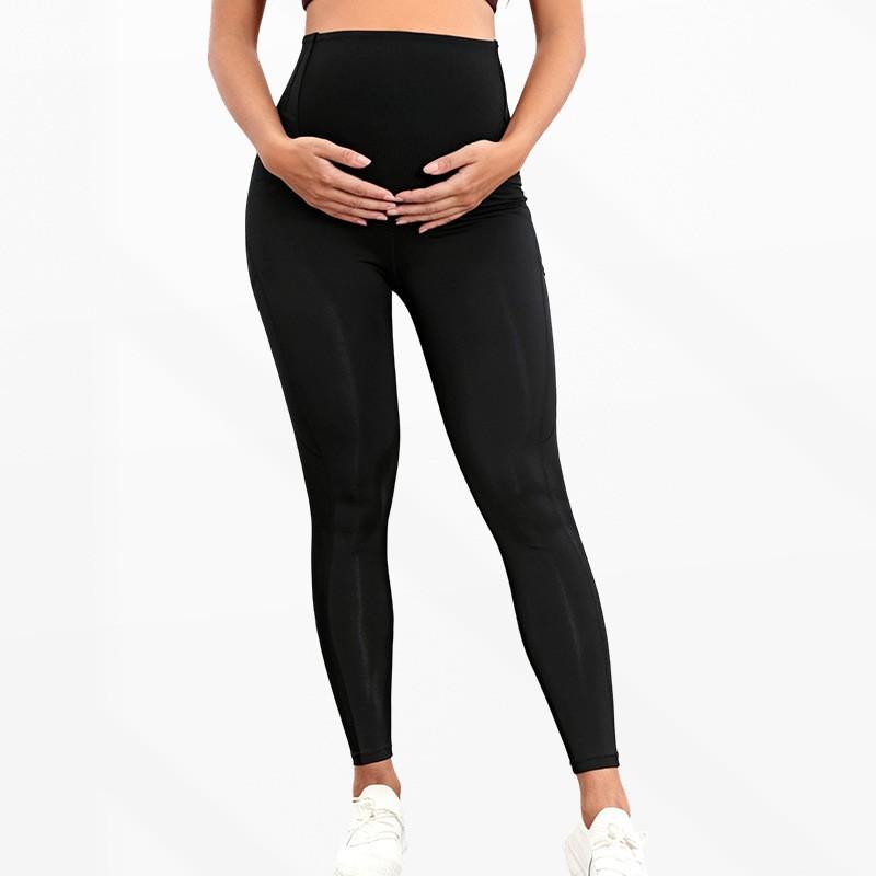 Maternity Support Yoga Pants High Waist Stretchy Slim Fit 9/10 Length Pregnancy Comfort Daily Wear