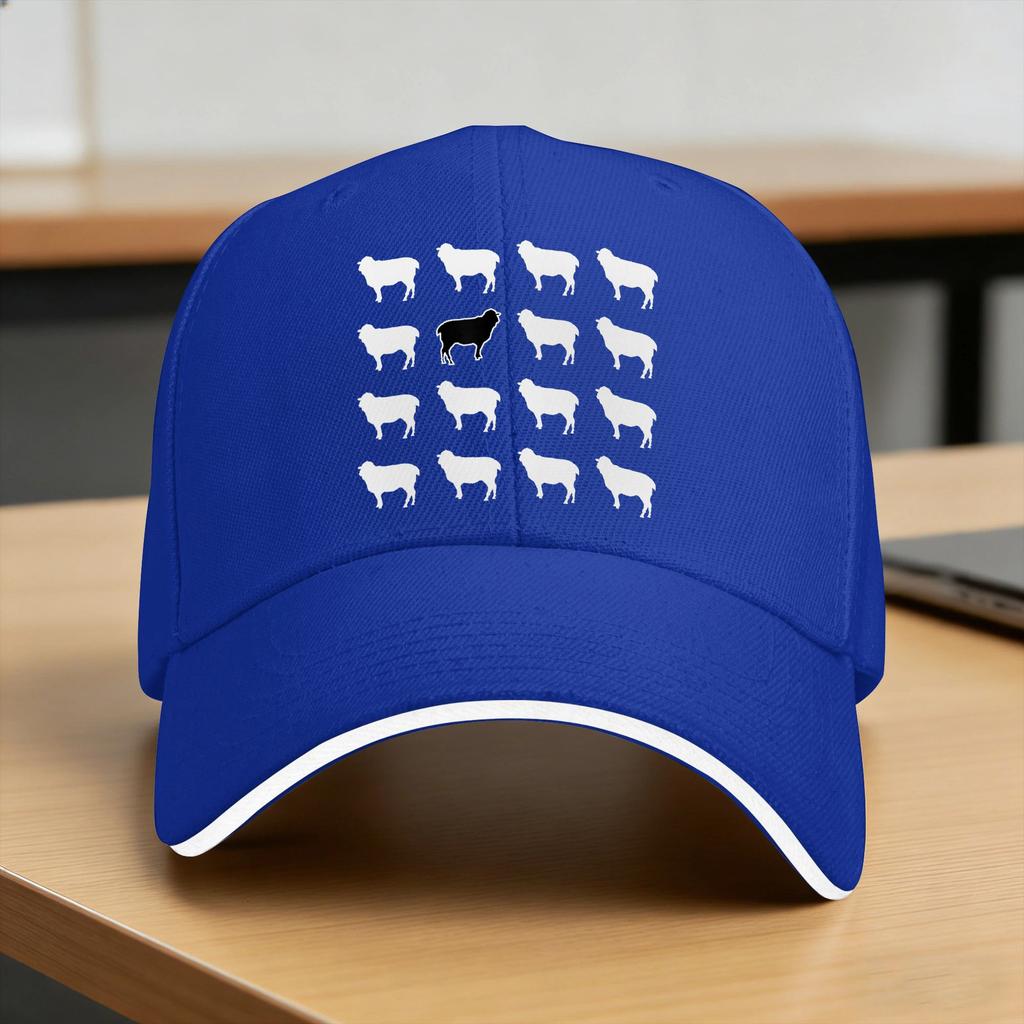 White And Black Sheep Funny Jokes Sun Baseball Cap Summer Couple Women Custom DIY Hip Hop Hats Hot Sale Fashion Snapback Cap