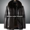 Herren Plus Size Dicke Lederjacke mit Pelzfutter - Winterbekleidung