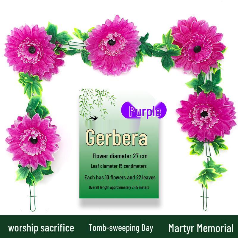 Artificial Chrysanthemum Vines for Cemetery and Memorial Decor - Silk and Plastic Hanging Floral Decoration