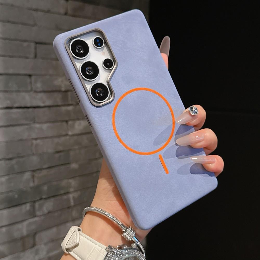 Für Samsung Galaxy S25 S24Ultra Hülle PU-Leder Magnetisch Kabelloses Laden Schützen Rückseite Abdeckung Hülle Für Smasung S25 S24Plus Schale