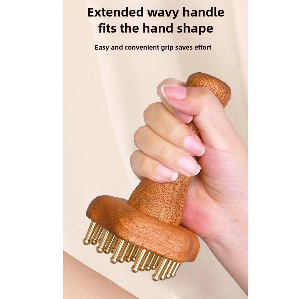 Portable Wood Massage Brush Wooden Handle Meridian Massager  Head Neck Leg Body