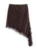 2026 Spring/Summer Women's Asymmetrical Lace Midi Skirt with Irregular Hem