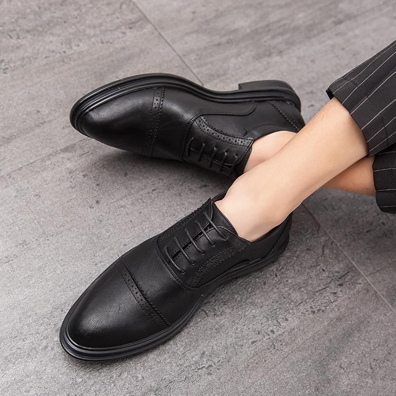 Men’s Brogues Dress Formal Leather Business Derby Shoes Wingtip Tuxedo Wedding Blazers Saddle Shoes Large Size