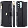 For Samsung Galaxy M15 5G Leather Case Wallet Zipper Phone Cover with 2 Straps