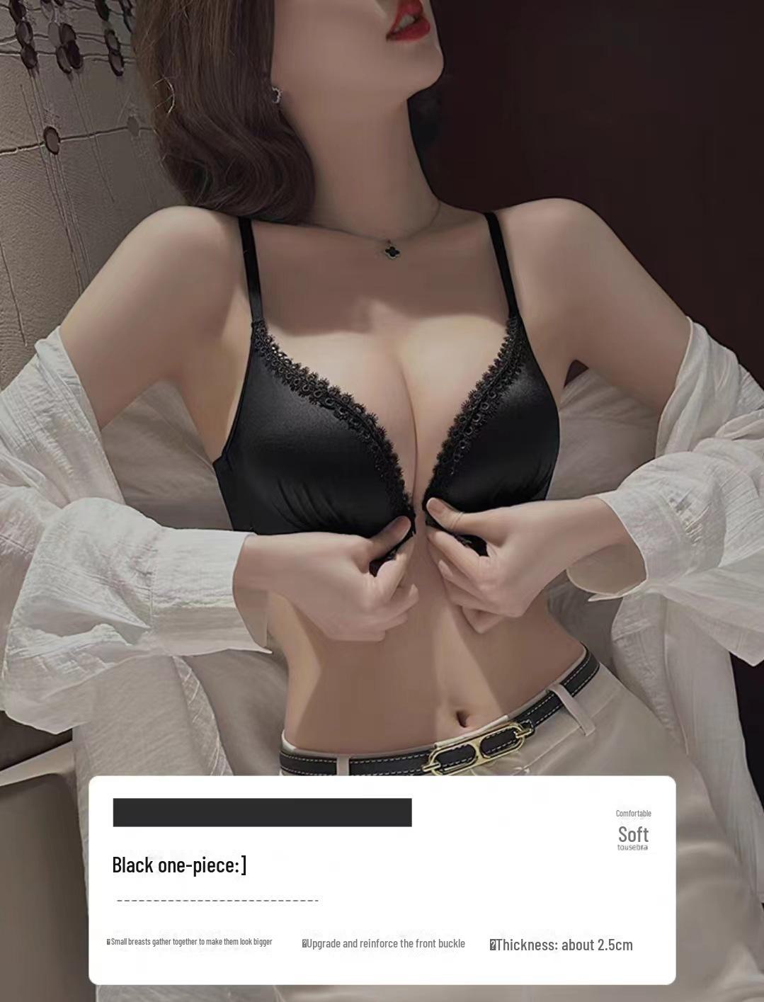 

Комплект бюстгальтера с передней застежкой для женщин с маленькой грудью: Поддержка и Форма, Без Косточек, Красивый Дизайн Спины 34/75AB