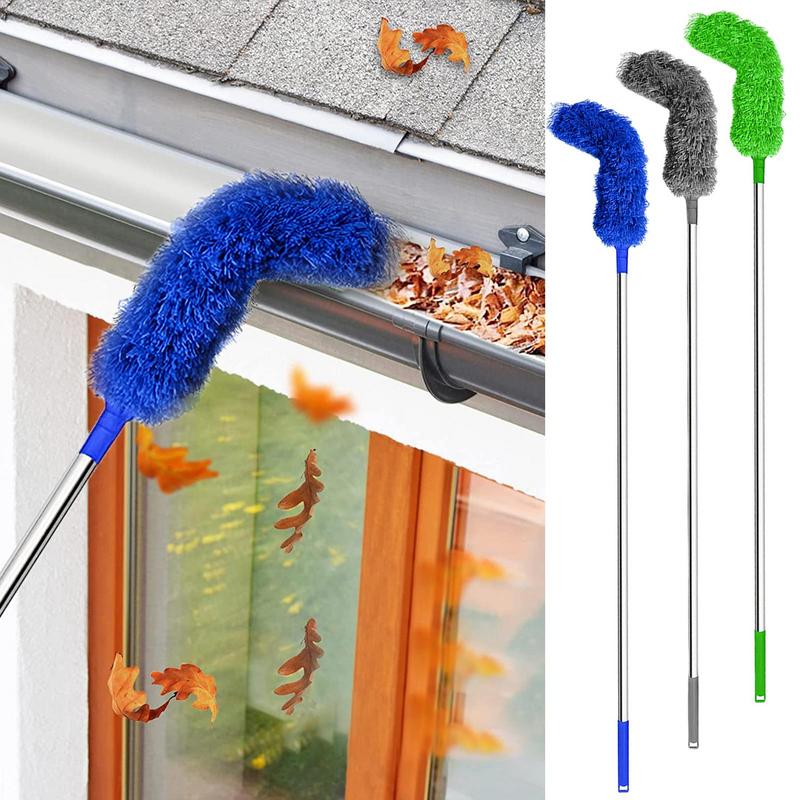 Gutter Cleaning Brush Roofing Tool with Telescopic Extendable Pole Multifunctional 2.5M Guard Cleaner Tool Dust Removal Brush