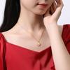 Ticia S925 Sterling Silver Joyful Eyebrows Necklace - Retro Chinese Style Shell Four-Leaf Clover Clavicle Chain for Women.