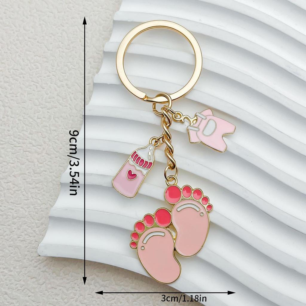 Baby Foot Pendant Keychain: Mix and Match Baby Clothes & Bottle Charms for Boys & Girls