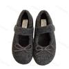 Women's Mary Jane Shoes 2025 Winter New Outdoor Bow Knot Plush Casual Shoes Lightweight Comfort Soft Sole Non Slip Flats