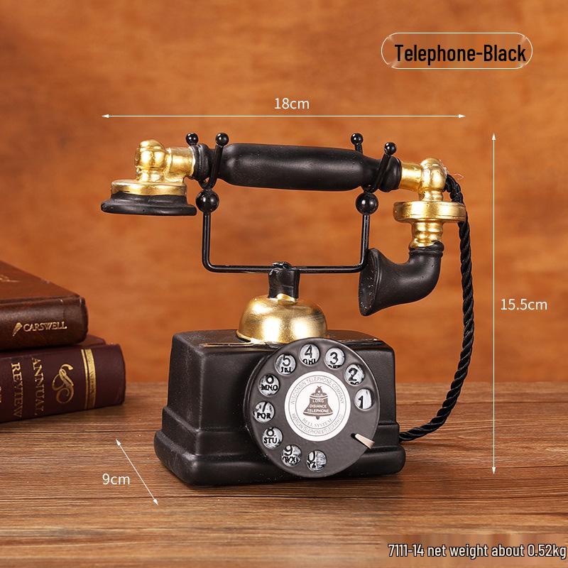 

Европейские ретро смоляные телефонные украшения: Классический настенный и настольный декор для кафе 7111-14