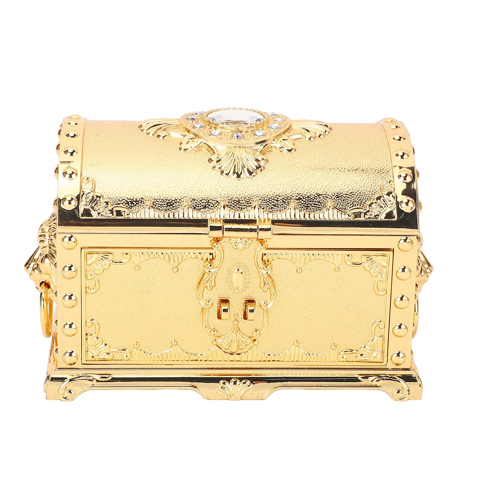 

Vintage Metal Jewelry Box Drawer Type Ear Necklace Bracelet Decorative Box with Lock for Home