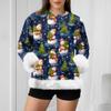 Women's Casual Fashion Christmas Retro Print Long-Sleeve Sweatshirt