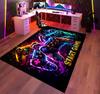 Start Game Gamer Rug Neon Controller Carpet, Non-Slip, Machine Washable Living Room, Bedroom, Home Decor Carpet