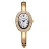 Womens Fashion Quartz Watch Oval Roman Numerals Bangle