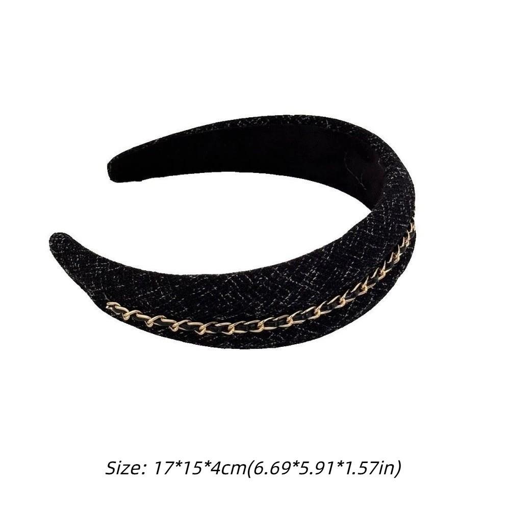 Wide-Brimmed Headbands for Women Non Slip Hair Band Cute Chain Hairbands for Skin Treatment
