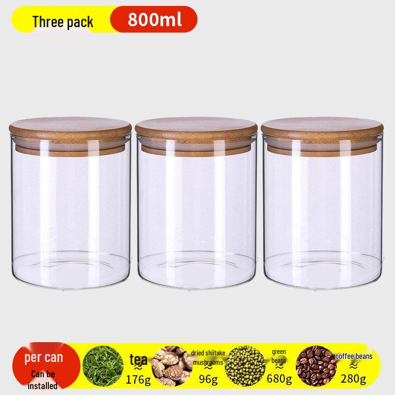 Food-Grade Borosilicate Glass Tea Canister for Coffee, Flower Tea, and Powder - Moisture-Proof Storage Jar