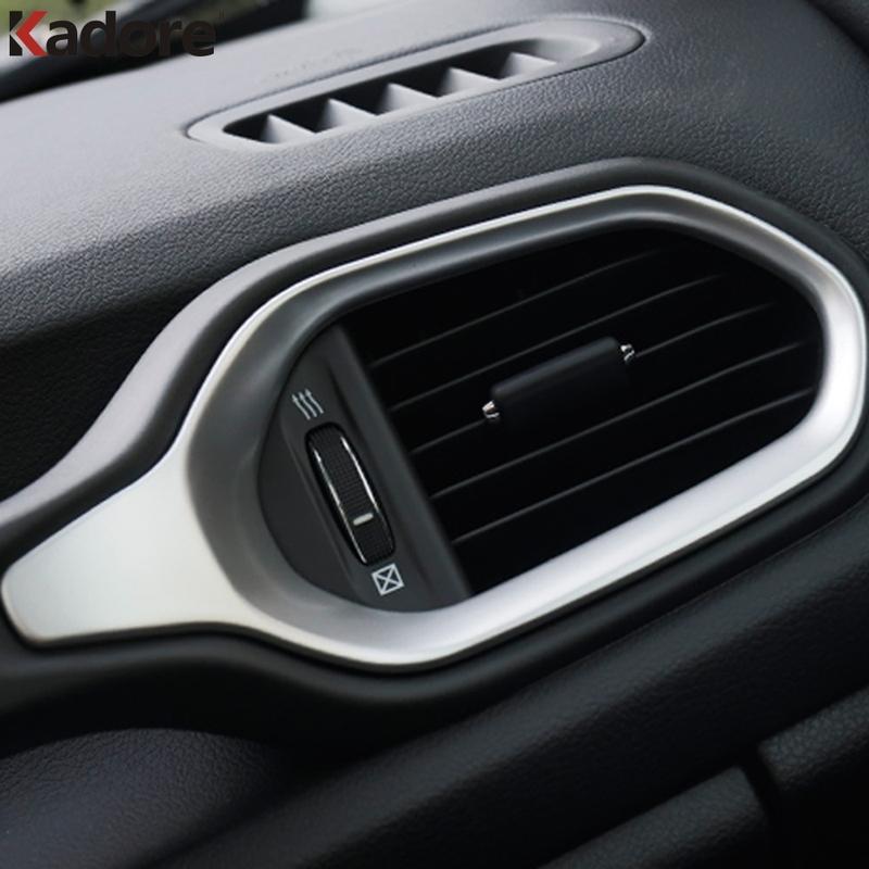 For Jeep Renegade 2014-   2024 2025 Matte Car Front Side Air Condition Vent Outlet Cover Trim Interior Accessories