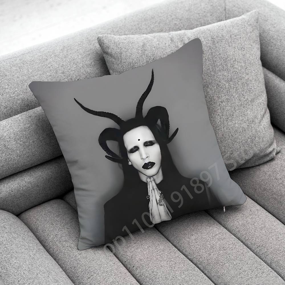 M-Marilyn M-Manson Antichrist Superstar Povlak na polštář Pro 50x50cm 30x30cm 45x45cm 40x40cm Čtvercový povlak na polštář