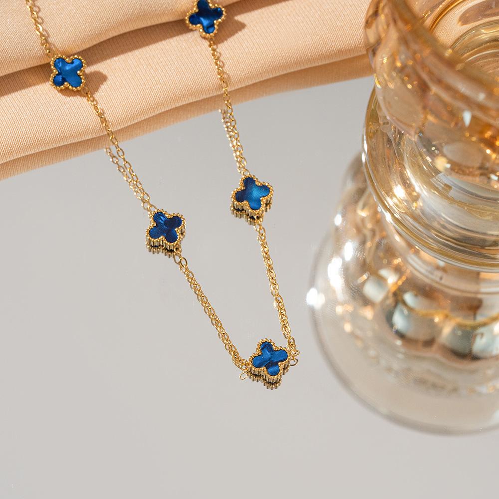 

Ожерелье с четырьмя листами клевера для женщин, высококачественная титановая сталь, не выцветающая, роскошные ювелирные изделия