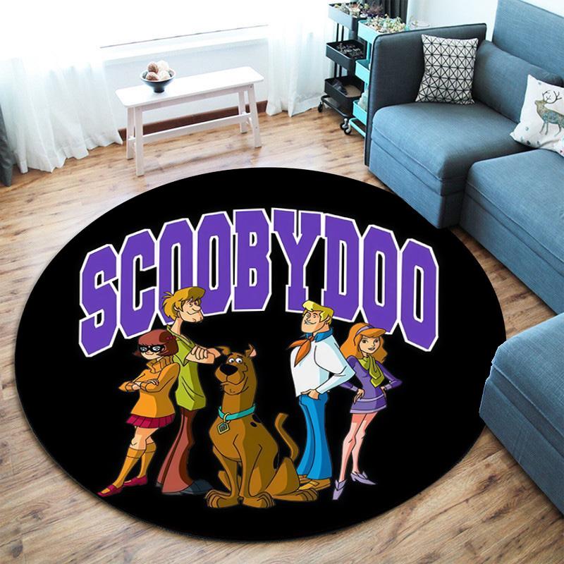 Halloween Supernatural Comedy Adventure Movie Scooby-Doo Round Carpet Soft Home Decoration Corridor Table and Chair Anti Slip Outdoor Floor Mat Rug 16