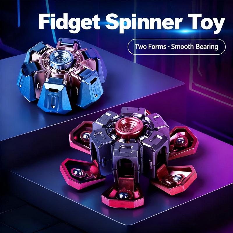 Finger Spinner Gyro Rotational Deformation Hand Spinner Top Stress-Relief Toy Creative Mecha Transformable Toy Cool Gift For Kid