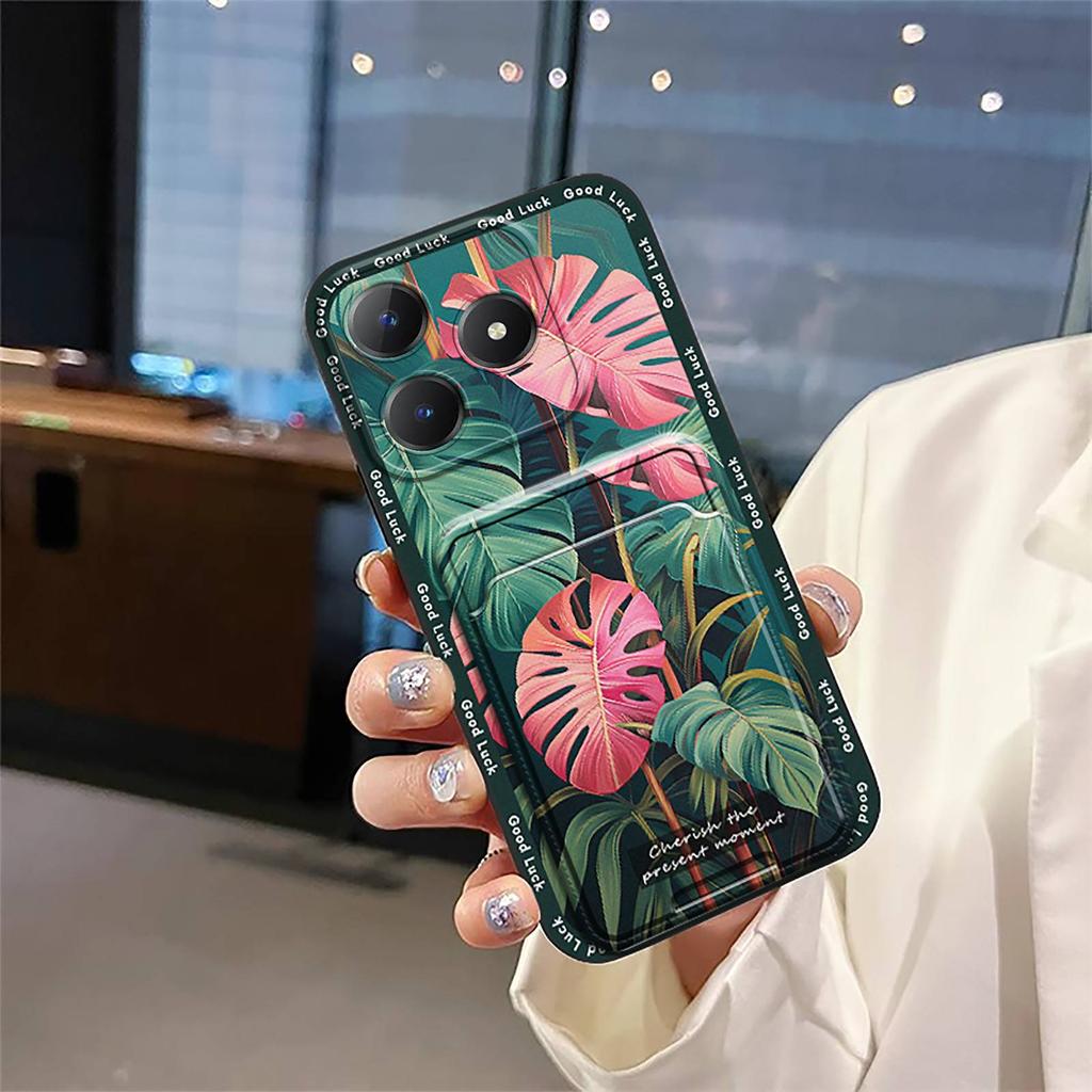 Dirt-resistant Card slot Phone Case For Realme C63 4G/C61 4G protective Fashion Design Anti-knock Graffiti Soft case TPU