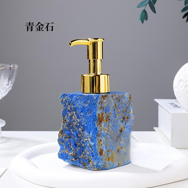 Natural Crystal Raw Stone Liquid Dispensing Bottle Hotel Shower Gel Shampoo Press-type Dispensing Bottle Crystal Soap Dispenser