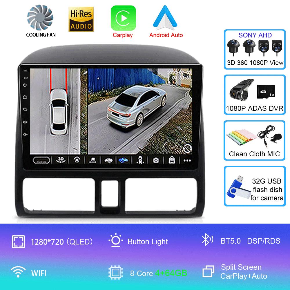 Android 14 Carplay Car Radio For Honda CRV CR-V 2001 - 2006 Multimedia Player GPS Navigation Head Unit 2din Stereo WIFI+4G