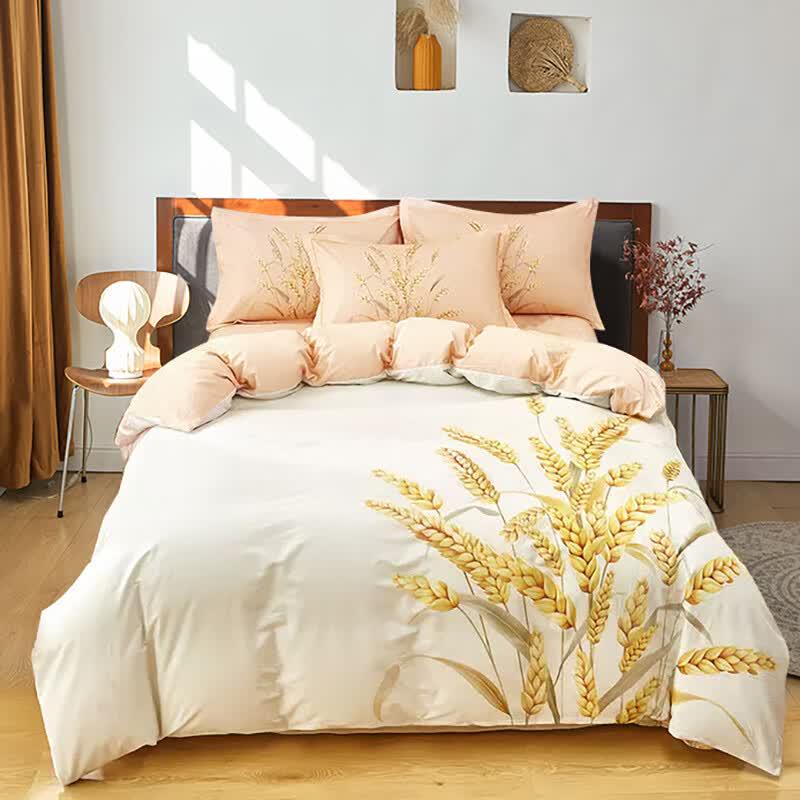 KINTHERI Cotton Sateen 4-Piece Bedding Set